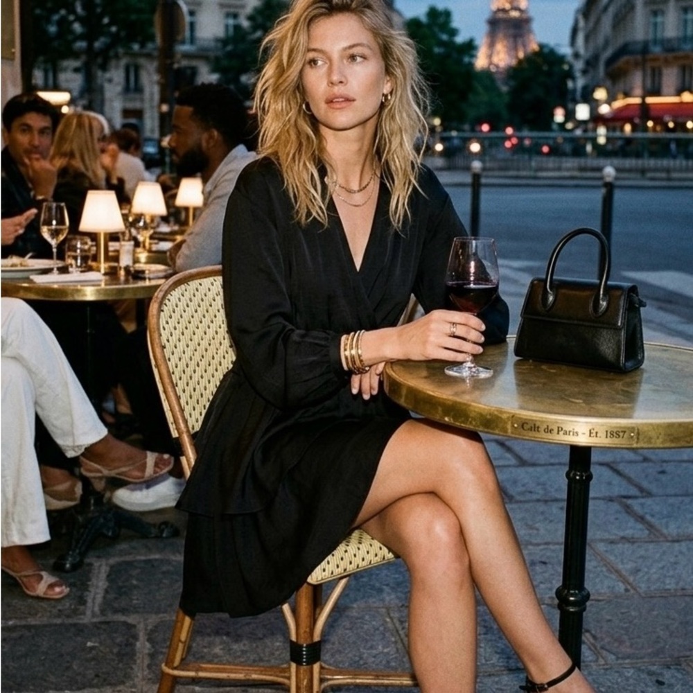 Zara Black Long Sleeve Dress